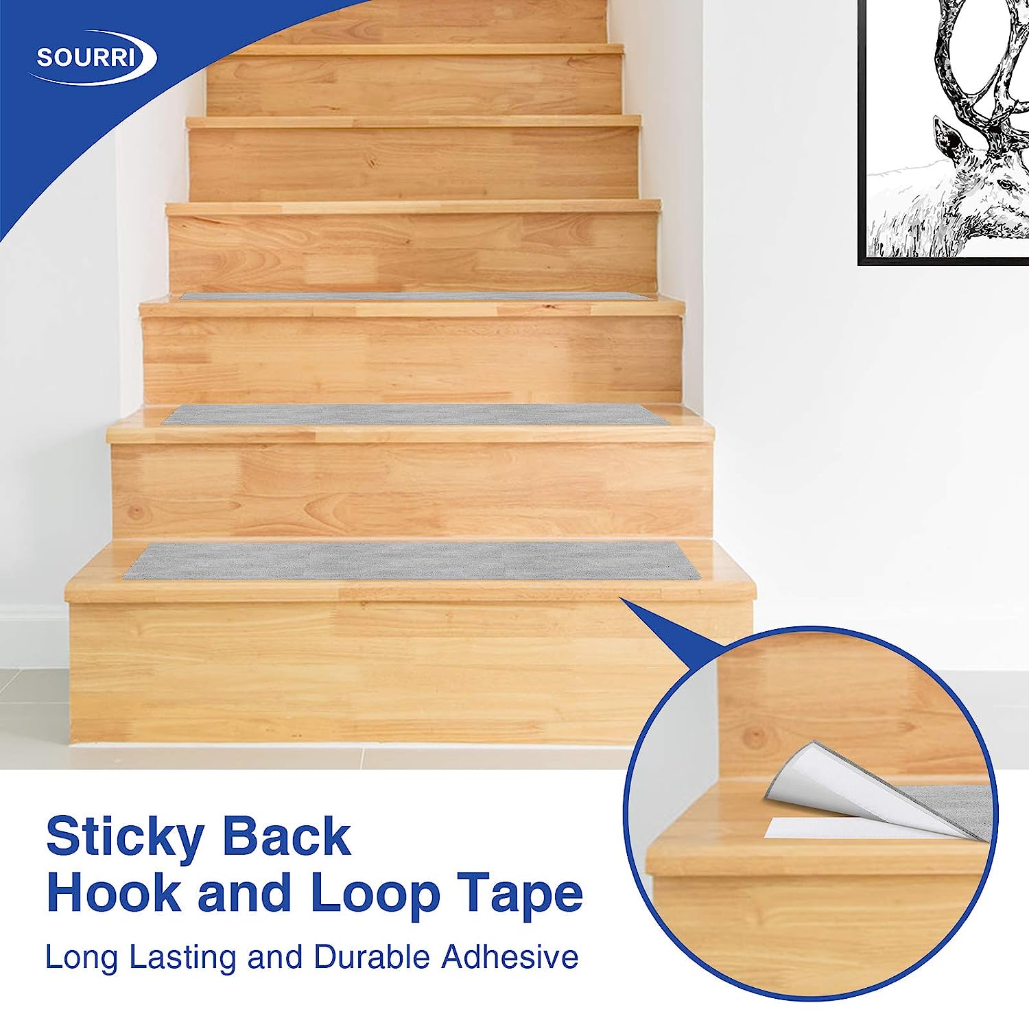 1 Inch x 26 Feet Hook and Loop Tape Sticky Back Fastener Roll, Nylon Self Adhesive Heavy Duty Strips Fastener for Home Office School Car and Crafting Organization - Image 3